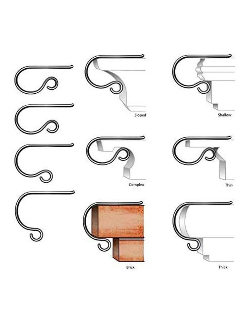 Stainless Steel Hooks, 6Pcs Long Handle Closet Racks, Cabinet Rack Hooks, Home Decor Hooks, Stocking Hangers, Decoration Supplies for Home Office Mantle Fireplace - Image 5