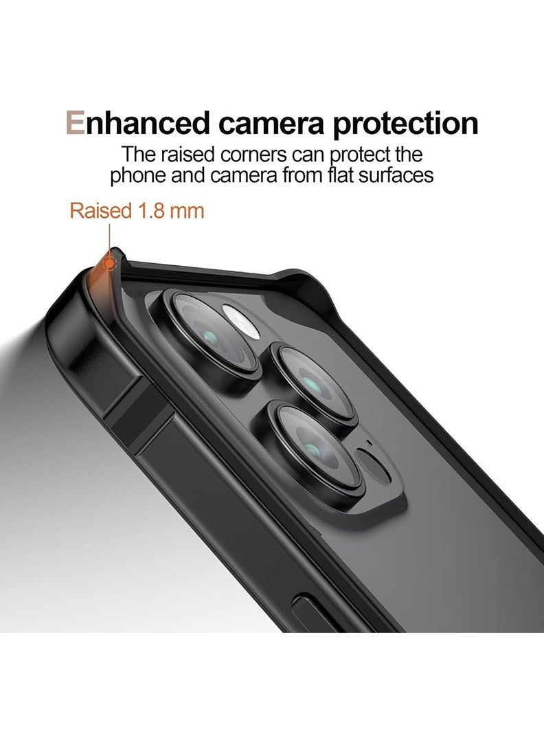 Theodor iPhone 16 Pro max Aluminum Frame Metal Bumper Frame Slim Hard Case Cover, Metal Frame Armor with Soft Inner Bumper, Raised Edge Protection for iPhone 16 pro max for 6.9", Black - Image 4