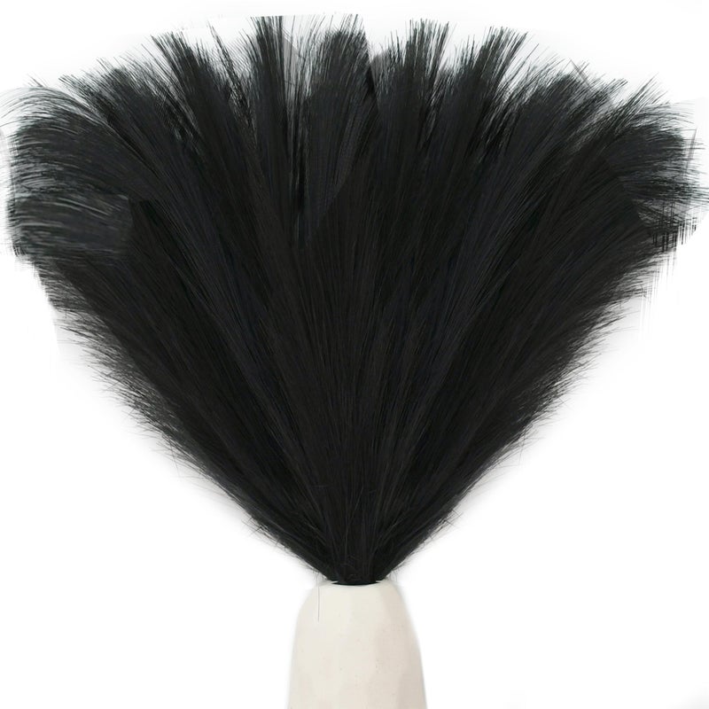 Mandys Black Silk Pampas Grass Bouquet 20 Stems 177in Fluffy Artificial Pampas with Bendable Stems for Valentines Day and New Year Decorations Wedding Centerpiece Home Boho Dcor