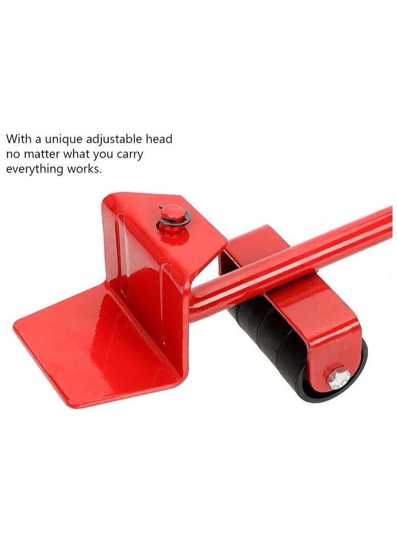 5 Pcs Set Furniture Lifter,Upgrade Mover Tool Set,Heavy Furniture Appliance Moving & Lifting System With 1 Lifting Rod And 4 Packs 360 Degree Rotatable Furniture Slides Kit - Image 3