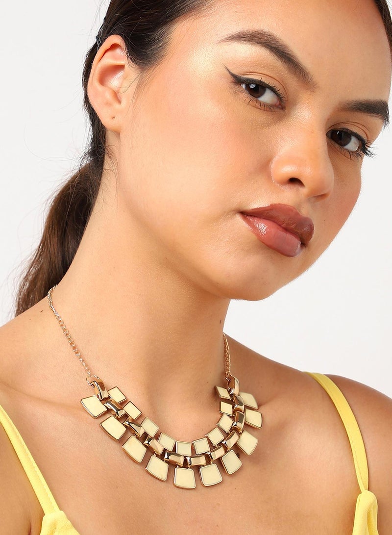 SOHI Women's White Statement Necklace - Image 1
