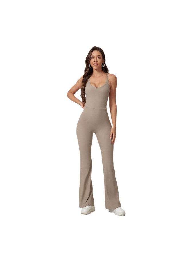 European And American Naked Feeling Thread Hollow Beautiful Back Tight Yoga One-piece Suit Hip Lifting Sports Fitness One-piece Suit - Image 5