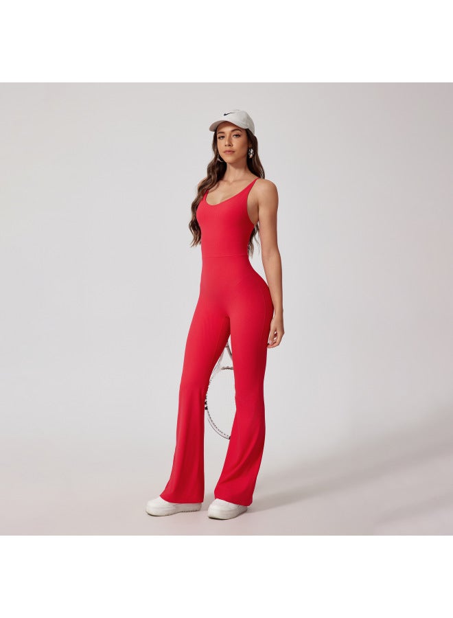 European And American Naked Feeling Thread Hollow Beautiful Back Tight Yoga One-piece Suit Hip Lifting Sports Fitness One-piece Suit - Image 4