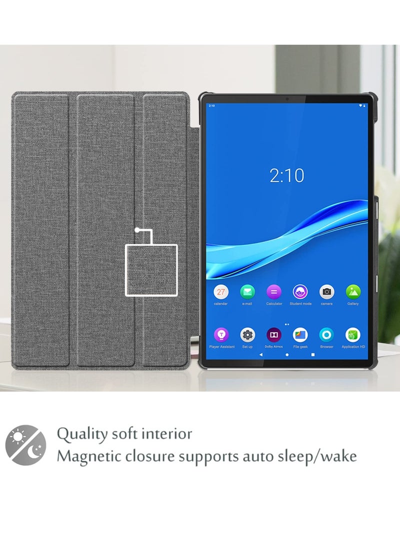 Procases Lenovo Tab K10 Case 10.3 Inch Slim Smart Cover Stand Hard Shell Cover Light Grey - Image 4