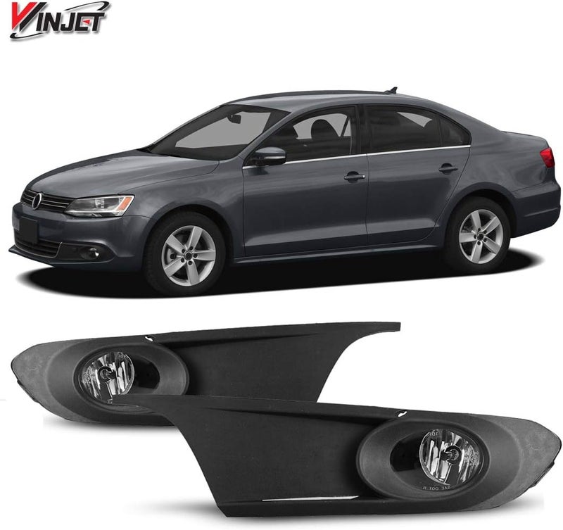 Winjet WJ30-0628-09 Fog Light Kit for 2011-2014 Volkswagen Jetta with Bezel Trim and Wiring Harness - Image 1