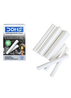 DOMS 100-Piece Dustless Chalk White  - Image 3