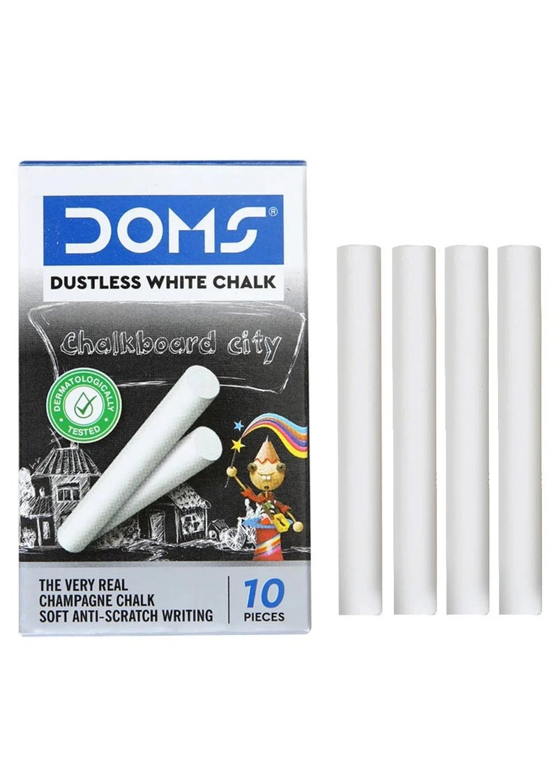 DOMS 100-Piece Dustless Chalk White  - Image 2