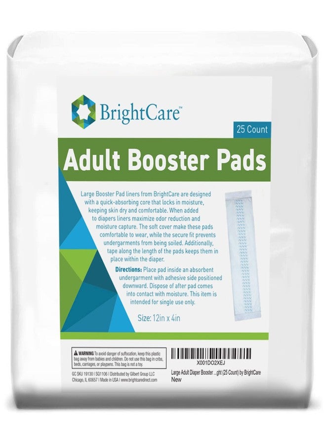 BrightCare Extra Absorbent Large Adult Diaper Booster Pad Liner Inserts Doubler Locks In Moisture Throughout The Day or Night with +18 oz Absorbency (25 Count) - Image 1