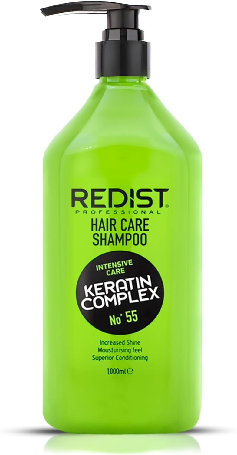 Redist Keratin Complex Shampoo 1000ml Professional Keratin Hair Care Repairs Strengthens Restores Shine Anti Breakage Frizz Control Reduces Dandruff Floral Fragrance