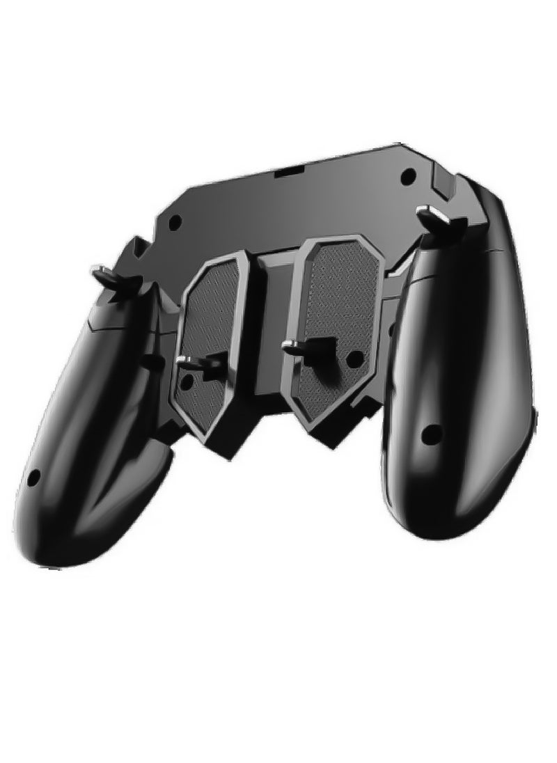 اي اس دي وحدة تحكم الألعاب للهواتف الذكية الشاملة مع 6 أصابع، وحدة تحكم ألعاب PUBG، عصا التحكم، ASD-266 - أسود  - Image 4