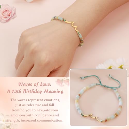 Sereney 13th Birthday Gifts for Girls as Handmade Wave Bracelet 13th Birthday Decorations for Girls, 13 Year Old Girl Gifts as 13 Year Old Girl Birthday Gifts for 13 birthday Teen Tween Daughter Niece - Image 3
