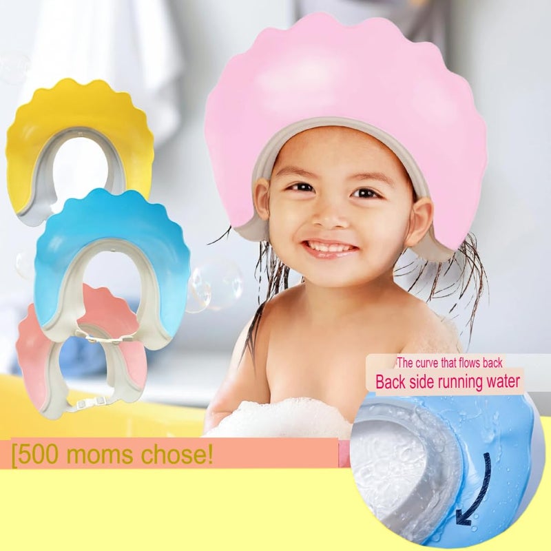 GDNK Baby Shower Cap Shower Cap for Kids 0-9 Years, Adjustable Silicone Crown with Eye & Ear (Blue) - Image 3