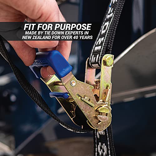 AEROFAST REAR TRANSOM BOAT TRAILER STRAPS RATCHET TIE DOWNS STRAP, Made in NZ - 1.5" x 4’ Heavy Duty Rear Transom with PVC Hooks For Trailered Boats, Pontoons & Jetskis - 3,300lbs Break Strength - (Pair) Black - Image 5
