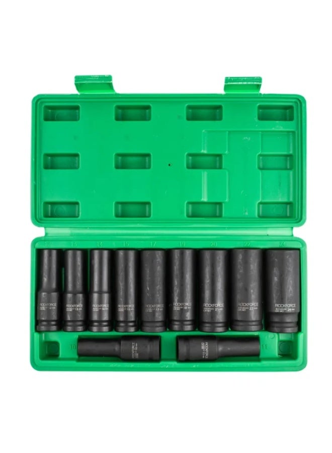 ROCKFORCE Deep socket set,CrMo, 6 points, 1/2", 11pcs - Image 3