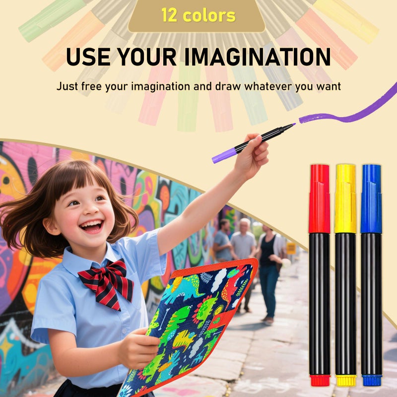 Unicelucky 12-Color Markers for LED Note Board with Colors, Compatible with Reusable Doodle Book, Light-Up Acrylic Message Boards,and LED Writing Boards, Neon Markers Erasable Pens (12) - Image 5