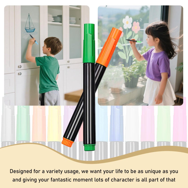 Unicelucky 12-Color Markers for LED Note Board with Colors, Compatible with Reusable Doodle Book, Light-Up Acrylic Message Boards,and LED Writing Boards, Neon Markers Erasable Pens (12) - Image 3