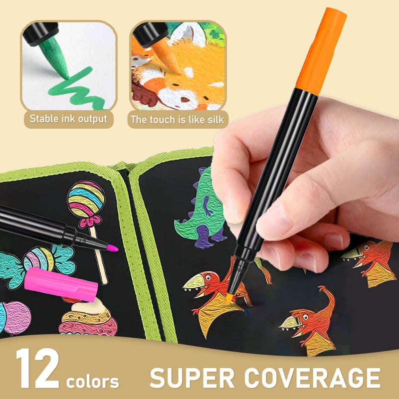 Unicelucky 12-Color Markers for LED Note Board with Colors, Compatible with Reusable Doodle Book, Light-Up Acrylic Message Boards,and LED Writing Boards, Neon Markers Erasable Pens (12) - Image 4