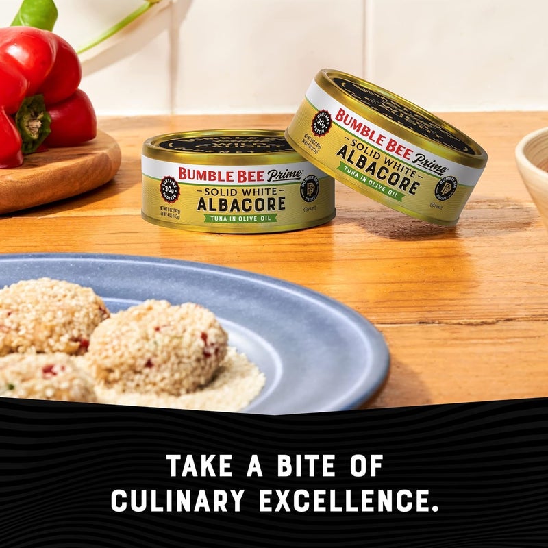 Bumble Bee Prime Solid White Albacore Tuna in Olive Oil, 5 oz Cans (Pack of 12) - Premium Wild Caught Tuna with 30g Protein per Serving - Image 5