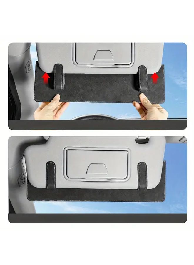Snow Gray Car Sun Visor Extension Panel Durable Sun Protection with Secure Clip - Image 2