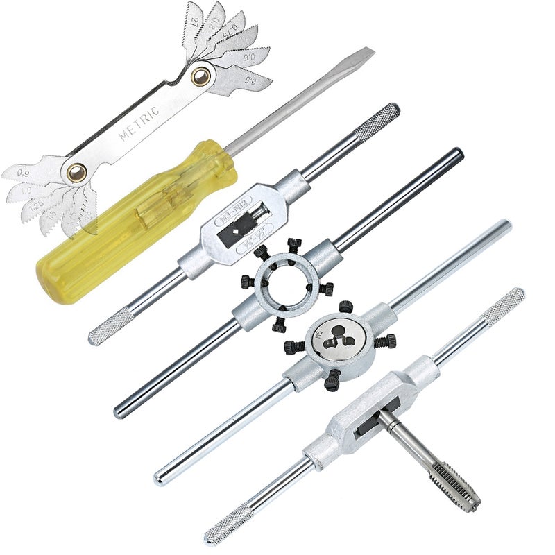 32 PCS HSS Tap and Die Set Metric Wrench Cut M3-M12 Hand Threading Tool Tungsten Carbide Tap Die Screw Thread Making Tool Bit Set Engineer Kit with Tool Case - Image 4