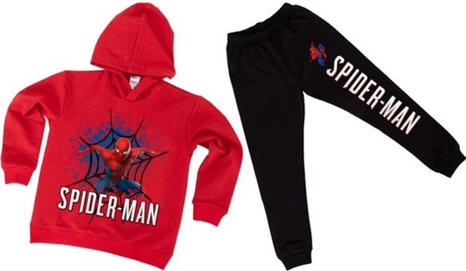 Sedirli Spiderman Kids Tracksuit Set Cotton Fabric Hooded  - Image 1