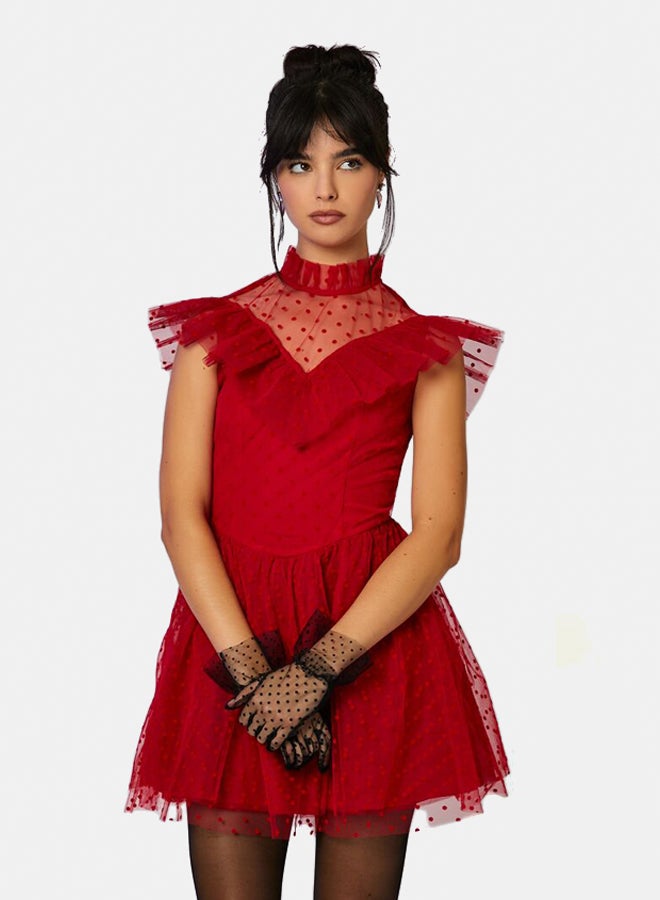 FOREVER 21 Beetlejuice Mesh Mini Dress - Image 1