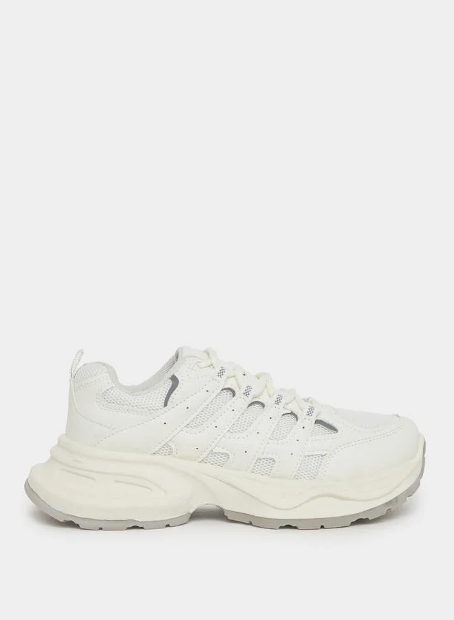 Styli Styli Textured Lace Up Sneakers