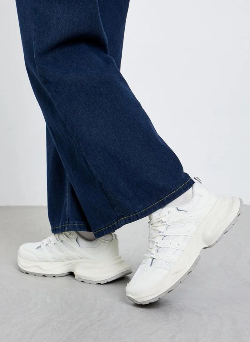 Styli Active Textured Lace Up Sneakers