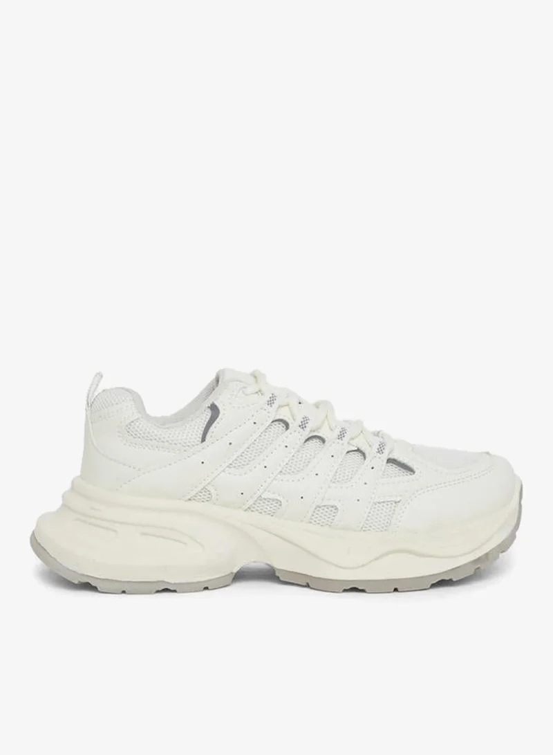 Styli Active Textured Lace Up Sneakers