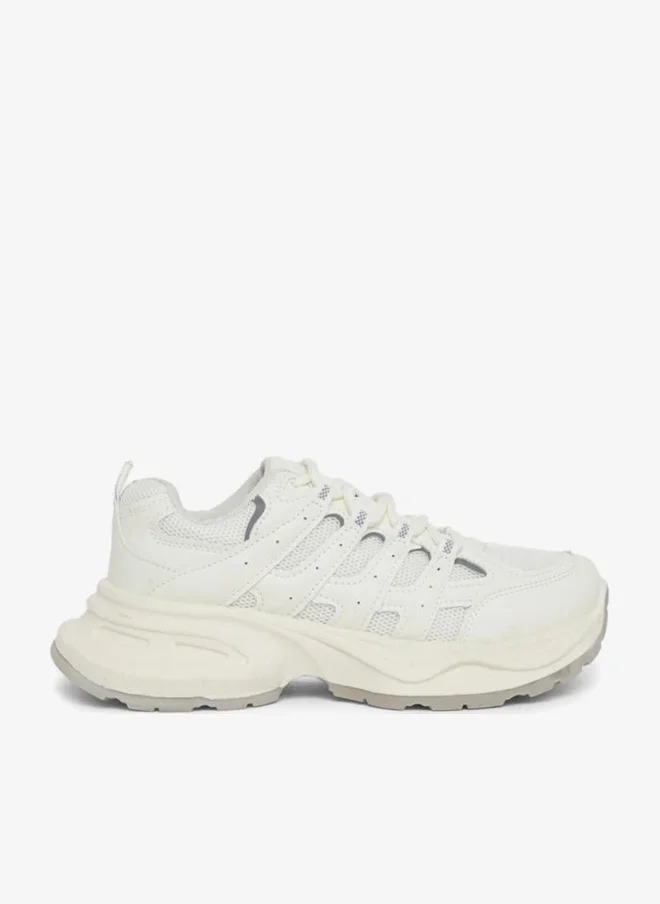 Styli Active Textured Lace Up Sneakers