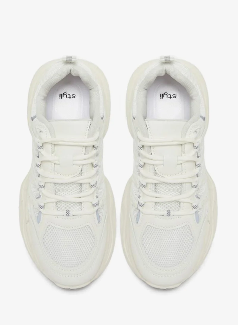 Styli Active  Textured Lace Up Sneakers for Women | Best Price UAE