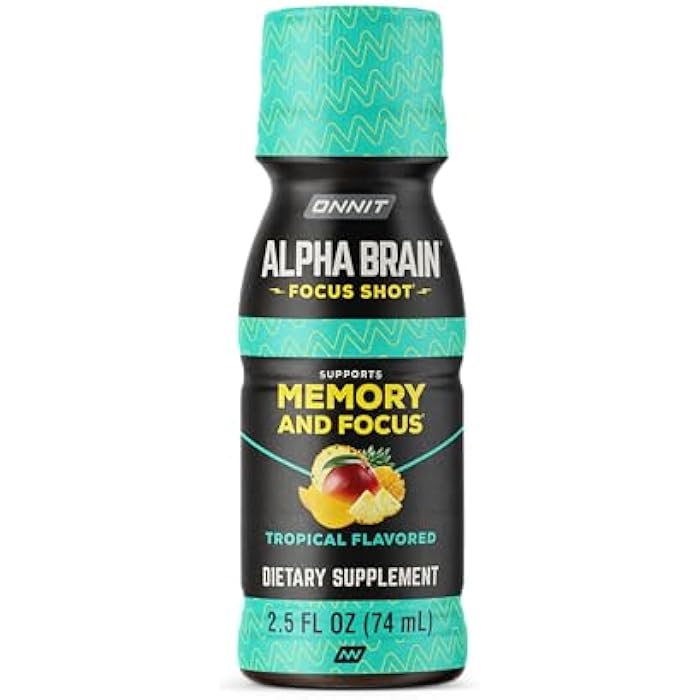 ONNIT Alpha Brain Focus Shot, Tropical Flavor, Nootropic Dietary Supplement Drink That Supports Energy, Focus, and Mood, IGEN™ Non-GMO Tested, 2.5 fl oz, 6 Count - Image 2