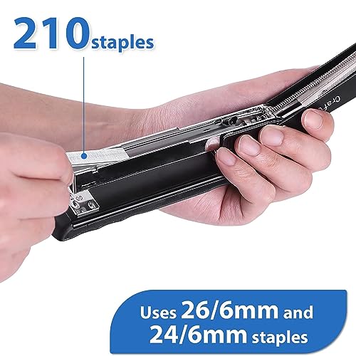 Craftinova Metal Desktop Stapler - 25 Sheet Capacity, Heavy Duty, Black, with 2000 Staples & Remover, Office Use, 6 Pack - Image 3