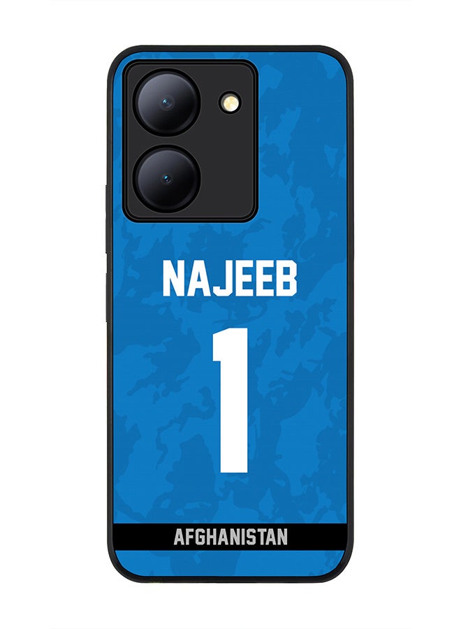Rugged Black Edge case for Vivo Y27s/ Vivo Y27 5G,Slim fit Flexible Cover - Team Afghanistan Najibullah Zadran, Jersey No 1