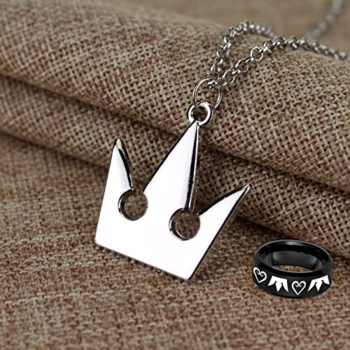 HJYZY 4 pcs King H. Ring Jewelry Sora's Crown & Roxas's Cross Necklaces cosplay accessories for Men Woman - Image 3