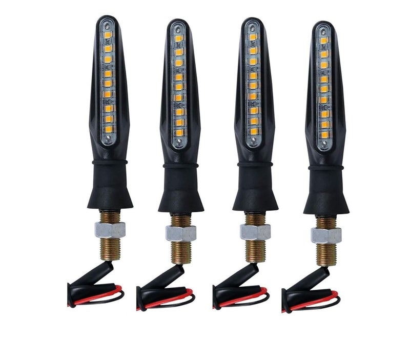 مجموعة أضواء مؤشر صفراء أنيقة أمامية وخلفية من DHANVINE عدد 4 لسيارة Hero Hunk