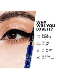 Fashion Colour Jersey Girl Ultra Black Sketch Pen Eyeliner 1ml Quick Drying Matte Finish Waterproof Smudgeproof 24Hrs Long Lasting (Black)  - Image 4