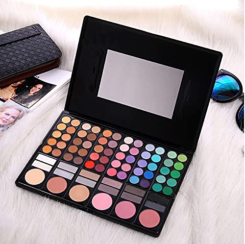 Alluring Eye Shadow 78 Color Palette Colors Eye Make up Kit Highly Pigmented Professional Cosmetic with Blush, Highlighter, Face Contour Powder Style 2
