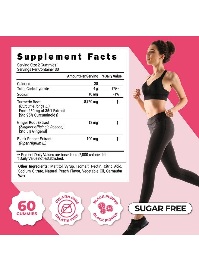 ZENZSUAL ZENZSUAL Turmeric, Ginger, and Black Pepper Gummies - Sugar Free Dietary Supplement - Immune Support, Healthy Skin, Joint Health, Combat Swelling Naturally (60 Natural Peach Flavored Gummies)  - Image 5