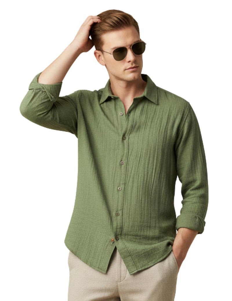 FYLTR Men's Solid Casual Shirt with Patch Pocket with Spread Collar- 100% Cotton | Regular Fit | Full Sleeves | Soft & Comfortable | Summer Shirts for Men - Image 1
