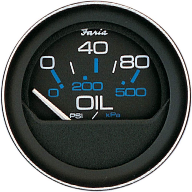 Faria Beede Coral Oil Pressure Gauge - 80 PSI