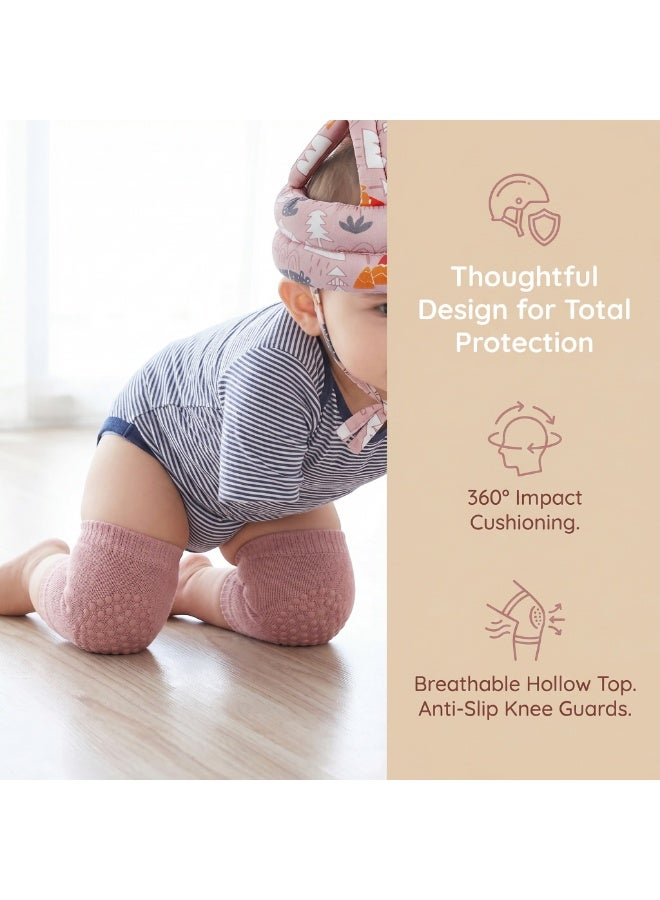 NNEWVANTE Baby Safety Helmet Infant Toddler Breathable & Adjustable Head Cushion Bumper Bonnet for Running Walking Crawling (Pink) - Image 3