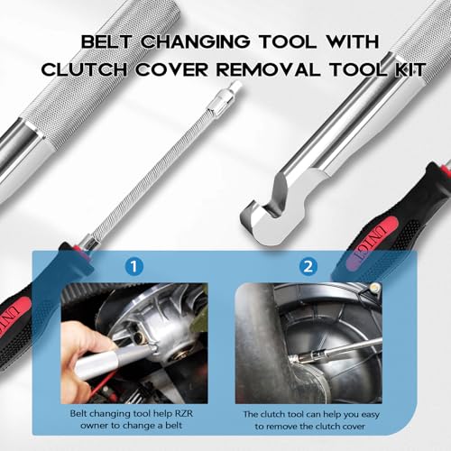 UNIGT Clutch Cover Removal Tool Compatible with Polaris RZR XP Turbo, RS1 Ranger XP 1000 Reversible Belt Changing Tool with Socket Kit (Belt Tool) - Image 2