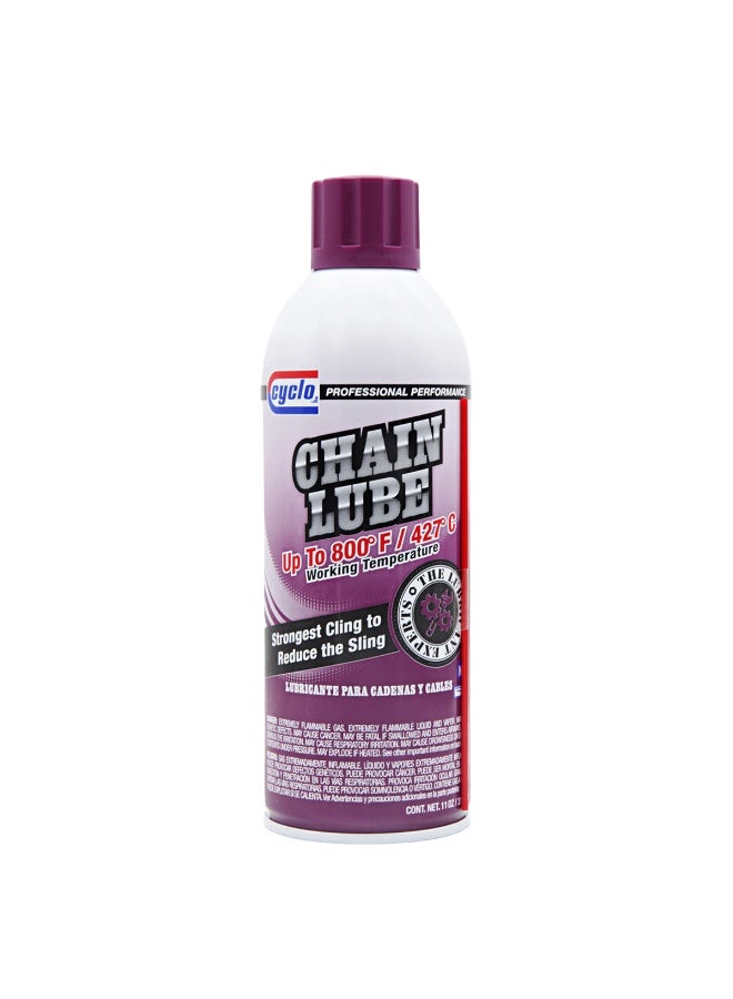 cyclo Motorcycle Chain Lube Spray – High-Temperature Lubricant up to 800°F / 427°C – Reduces Friction & Wear, Prevents Rust, Water Resistant, Long-Lasting Performance for Smooth & Quiet Ride – 11oz - Image 1