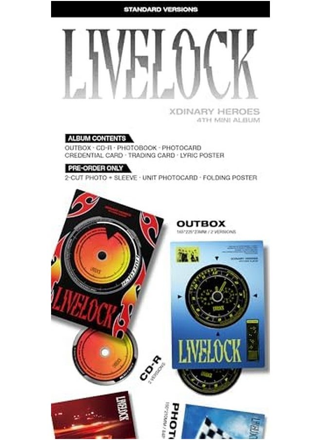 dreamus - Xdinary Heroes LIvelock 4th Mini Album CD+Photobook+Photocard+Lyric Poster on Pack+Tracking Sealed XH (Standard Set(RED+Blue)) - Image 1