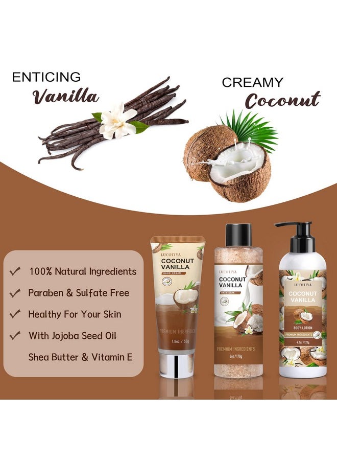 LUCOTIYA - Gifts for Women, Birthday Gifts for Women, Bath and Body Gifts Set, Spa Gifts for Women Vanilla Coconut, Self Care Relaxing Bath Sets for Thank you Women, Mom, Grandma, Girlfriend, Sister, Friends - Image 1