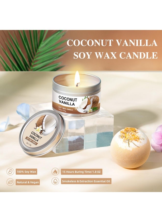 LUCOTIYA - Gifts for Women, Birthday Gifts for Women, Bath and Body Gifts Set, Spa Gifts for Women Vanilla Coconut, Self Care Relaxing Bath Sets for Thank you Women, Mom, Grandma, Girlfriend, Sister, Friends - Image 1