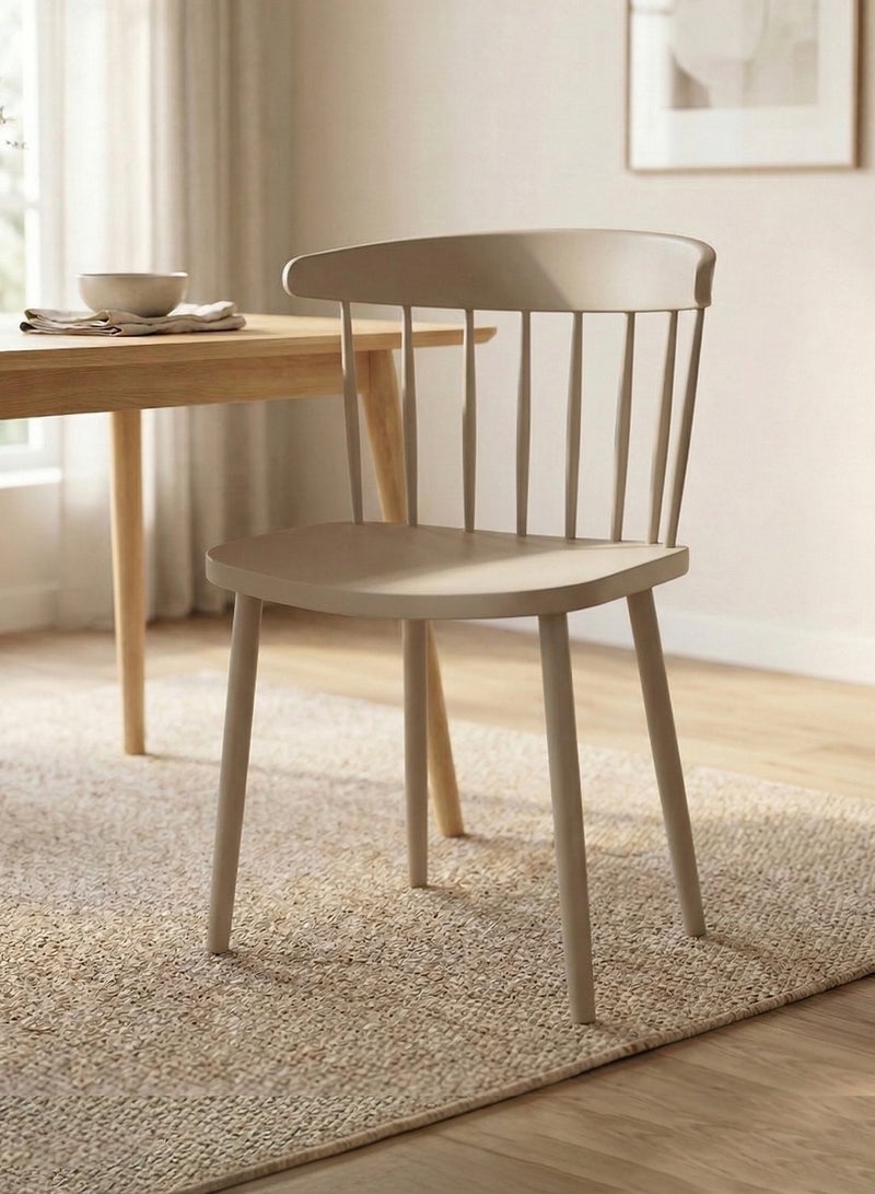 M-Smart Modern and Comfortable Plastic Dining Chair - Versatile Chair for Kitchen, Living Room, Bedroom, and Office, Durable and Easy to Clean - Beige - Image 1