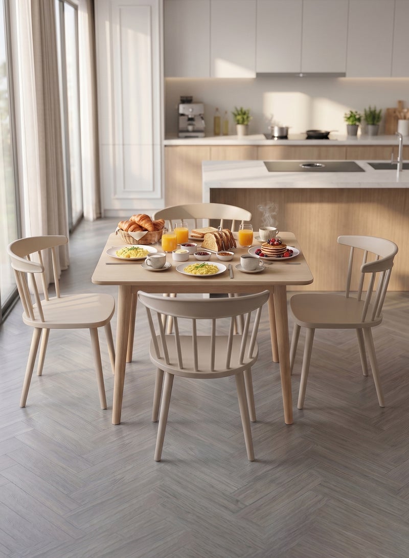 M-Smart Modern and Comfortable Plastic Dining Chair - Versatile Chair for Kitchen, Living Room, Bedroom, and Office, Durable and Easy to Clean - Beige - Image 4