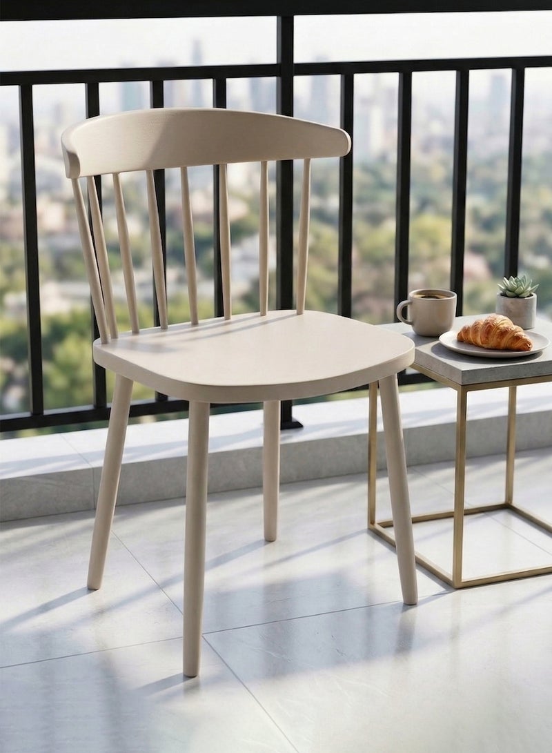 M-Smart Modern and Comfortable Plastic Dining Chair - Versatile Chair for Kitchen, Living Room, Bedroom, and Office, Durable and Easy to Clean - Beige - Image 2